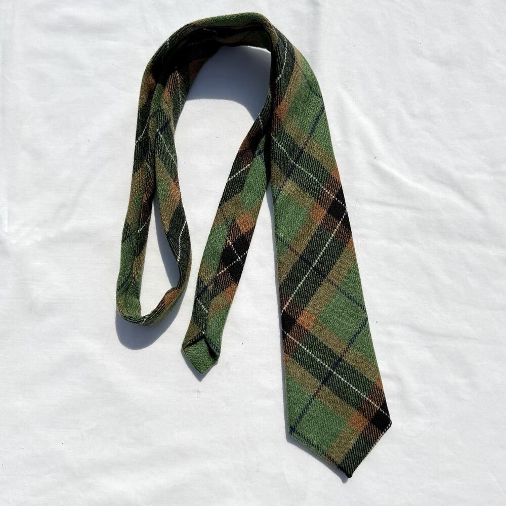 Islay Woollen Mills Tie Green Plaid Wool Isle Of Islay